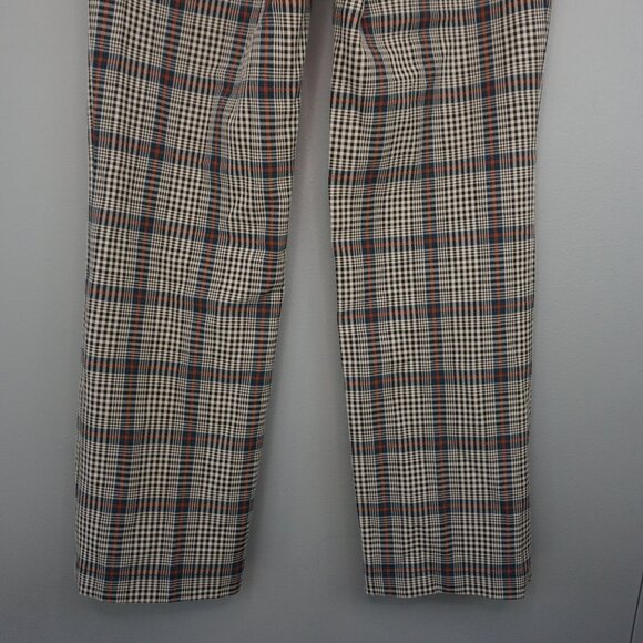 Reformation Franklin Straight Leg Trouser Pants in Beige and Red Plaid size 6 - Picture 11 of 16